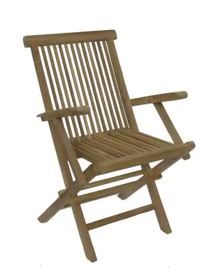 Product image of the product “Folding Chair with Armrest, 89 cm Height | Teak Wood, Natural Finish ”